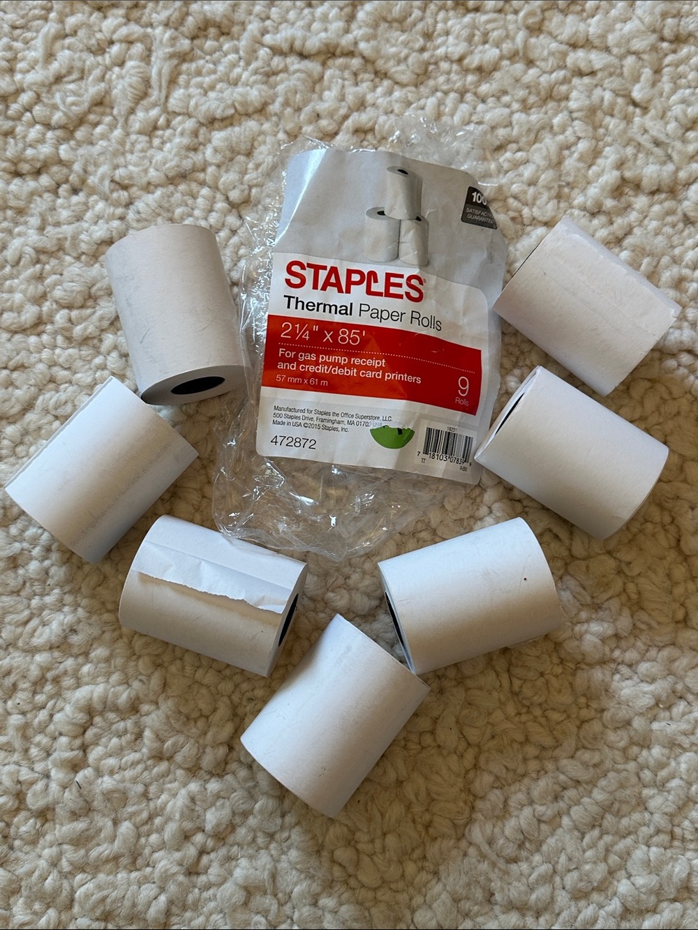 Staples Thermal Paper Rolls for Debit/Credit Card Readers & Gas Pumps